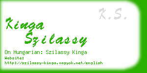 kinga szilassy business card